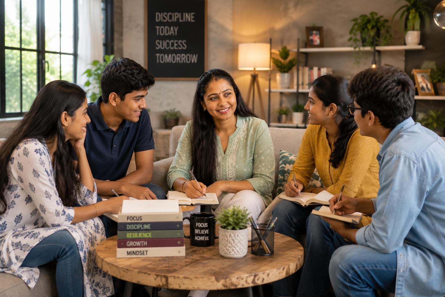 Dr. Madhu with teenagers