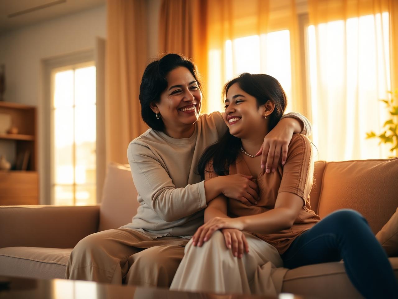 Parent and teen sharing a moment